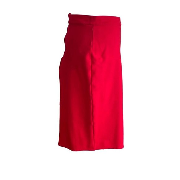 Retro Cherry Red Pinup Pencil Skirt with Button Accents Size L - Picture 3 of 8